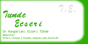 tunde ecseri business card