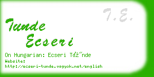 tunde ecseri business card